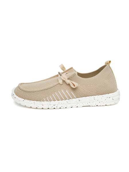 

Simple Plain Flying Shoes, Khaki, Flat & Loafers