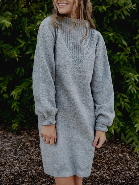 

Loosen Casual Dresses, Gray, Midi Dresses