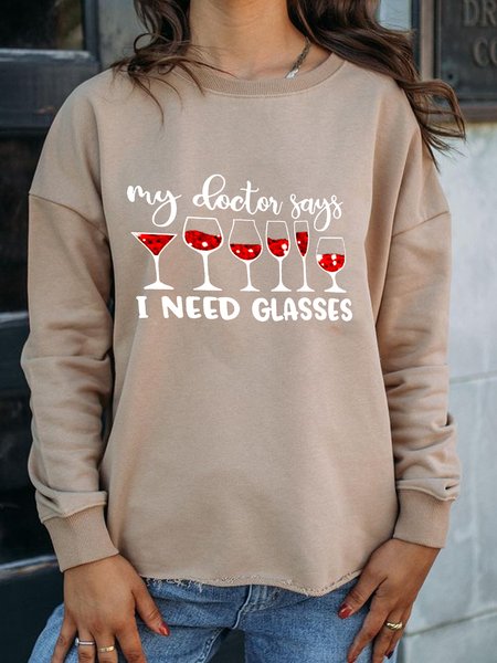 

Casual Elegant Letter Sporty Sweatshirt, Khaki, Sweatshirts & Hoodies