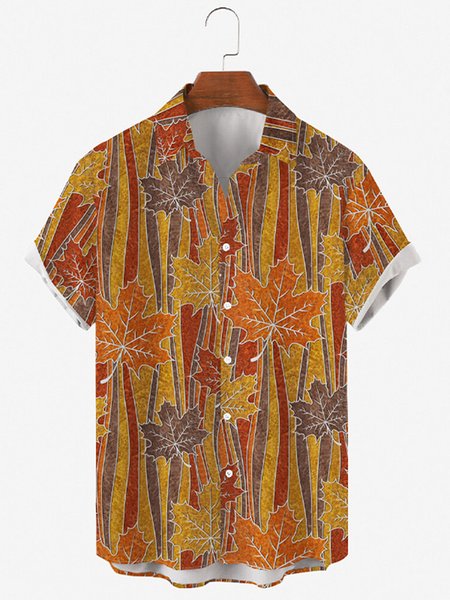 

Merry Christmas Gift Leaf Short Sleeve Shirts & Tops, Yellow, Shirts