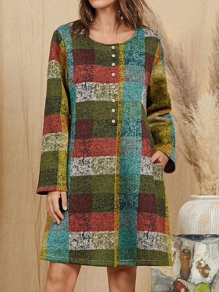 

Round Neck Dresses, Multicolor, Midi Dresses