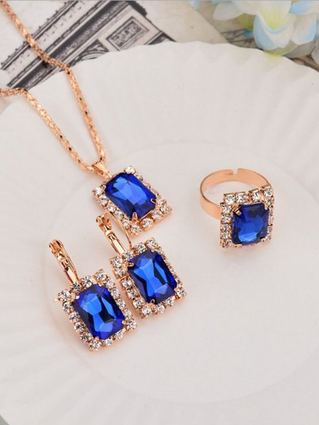 

Gemstone Necklace and Earring Set, Royal blue, Necklaces