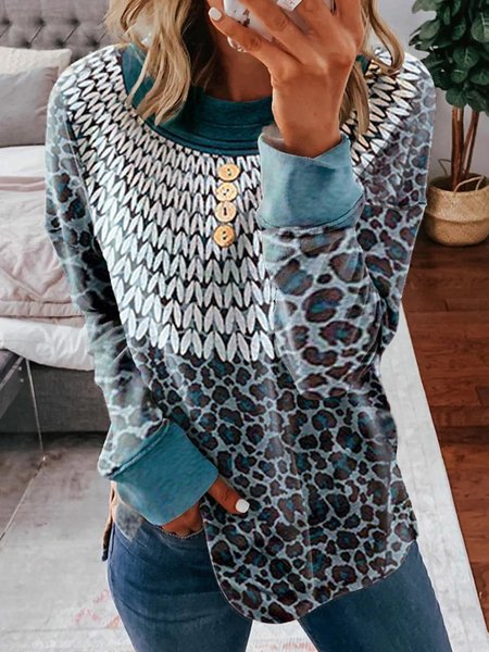 

Leopard Casual Sweatshirt, Multicolor, Hoodies & Sweatshirts