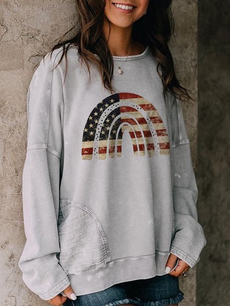 

Casual Elegant Sporty Geometric Cotton Blends Sweatshirt, Gray, Sweatshirts & Hoodies