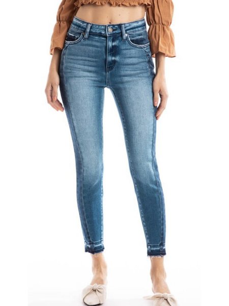 

Regular Fit Plain Denim Pants, Blue, Pants