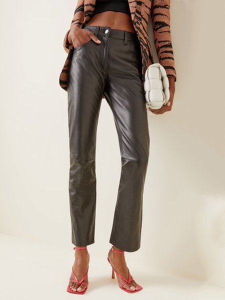 

Lady Solid Regular Fit Pants, Black, Straight Leg Pants