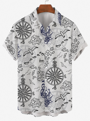 

Vintage Short Sleeve Shirts & Tops, As picture, Men's Floral shirt