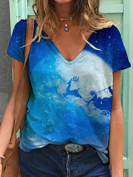 

On Christmas Day, I’ll see Santa Claus in the dark. Women’s T-shirts, Blue, T-shirts