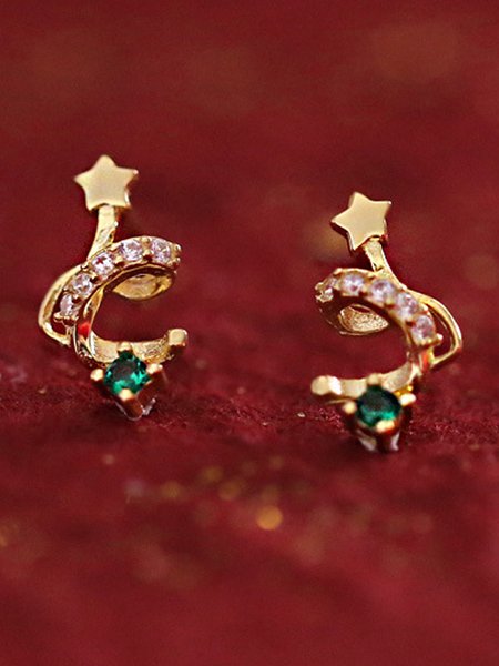 

Christmas Vintage Casual Earrings, As picture, Earrings