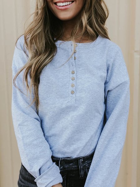 

Casual Crew Neck Sweatshirt, Gray, Hoodies & Sweatshirts