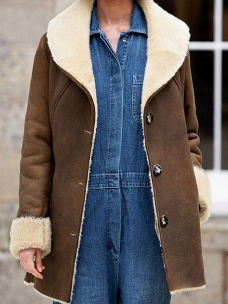 

Vintage Suede Plain Outerwear, Coffee, Coats & Jackets