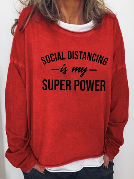 

Social Distancing Is My Super Power Casual Sweatshirt, Red, Hoodies&Sweatshirts