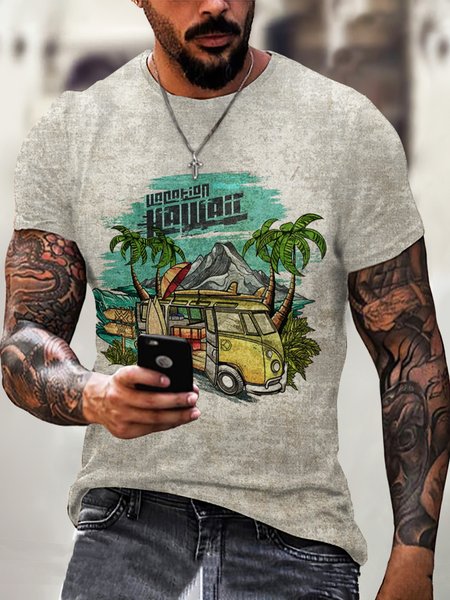 

Crew Neck Casual Short Sleeve T-shirt, Color1, Men's t-shirts
