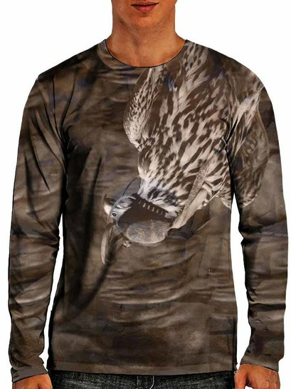 

Cotton Long Sleeve Vintage Shirts & Tops, Brown, T-shirt