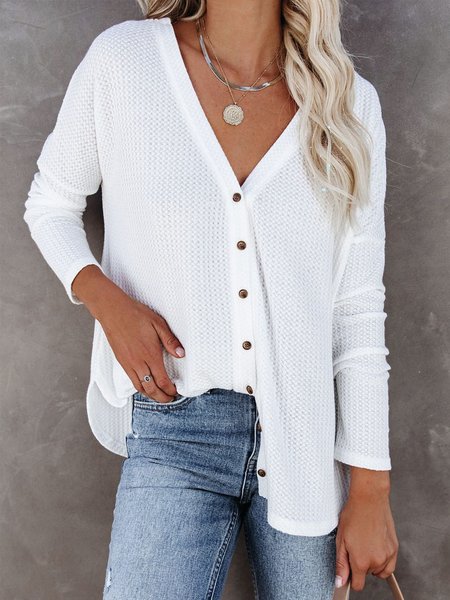 

Loosen Casual Shirts & Tops, White, Tops