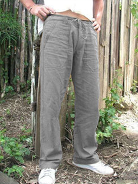 

Plain Casual Pants, Deep gray, Men's pants