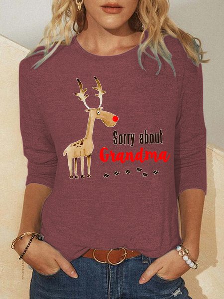 

Sorry About Grandma Reindeer Hallmark Xmas Movies Crew Neck Regular Fit Sweatshirt, Red, Hoodies&Sweatshirts