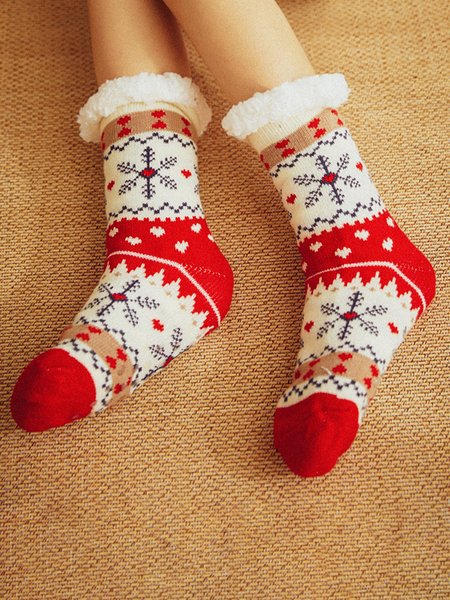 

Natale Alce Fiocco di neve Caldo Calzini, Piccoli fiori, Socks