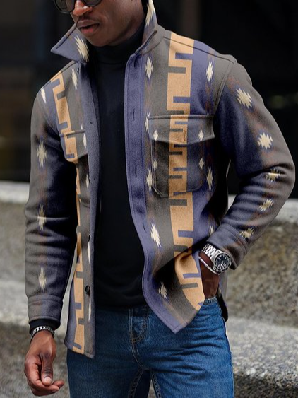 

Woolen Long Sleeve Casual Jackets, Gray, Outerwear