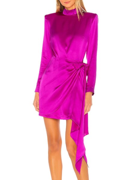 

Evening Elegant Stand Collar Dress, As picture, Mini Dresses