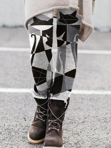 

Animal Pants, Black-grey, Leggings