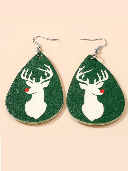 

Casual Christmas Green Dangle, Earrings