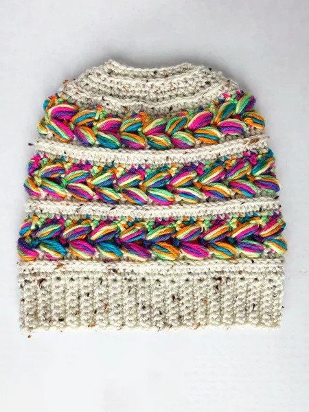 Rainbow Striped Warm Hat, As picture, Hats