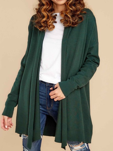

Plain Casual Outerwear, Green, Jackets& Coats