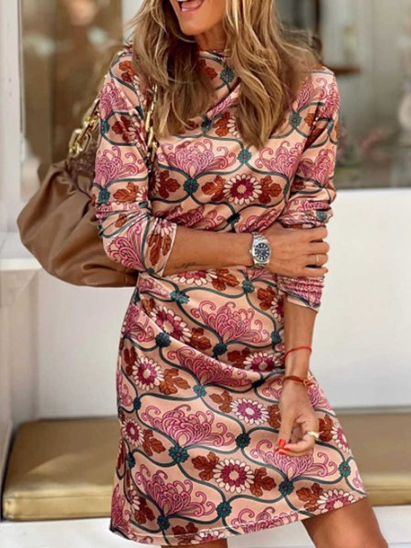 

Casual Cowl Neck Dresses, Multicolor, Midi Dresses