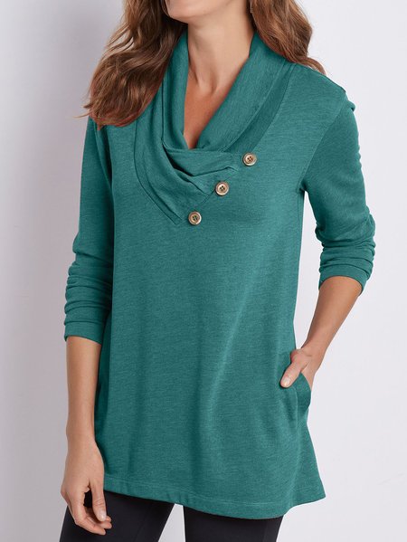

Casuale Solido Top, Come immagine, T-Shirts