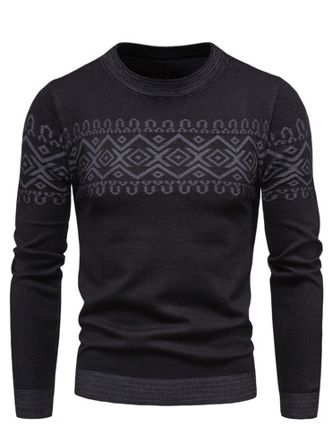 

Long Sleeve Cotton Crew Neck Sweater, Black, Sweater
