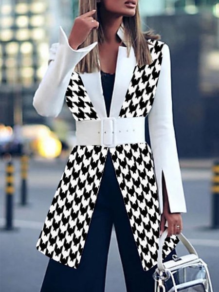 

Flat Collar Regular Fit Outerwear, As picture, Blazers