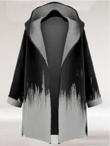 

Casual Ombre Outerwear, Black, Coats & Jackets