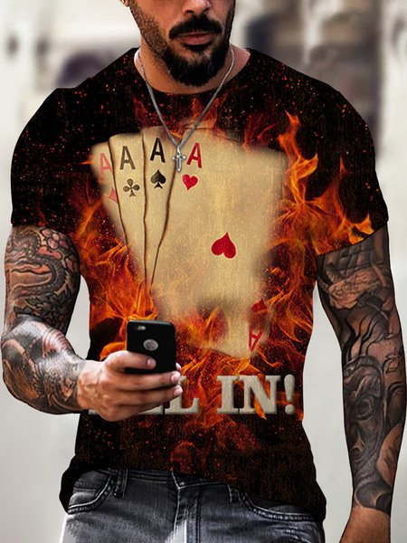 

Cotton Blends Casual Short Sleeve Short sleeve T-shirt, Color1, Men's t-shirts