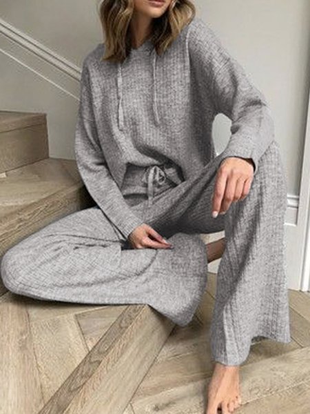 

Cotton Blends Casual Suits, Gray, Two-piece Outfits