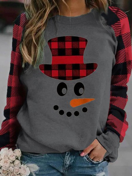 

Christmas Snowman Face Women‘s Sweatshirt, Gray, Hoodies&Sweatshirts