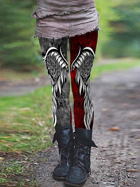 

Animal Cotton Blends Skinny Pants, As picture, Leggings