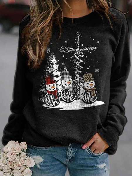 

Natale Pupazzo di neve Regolare In forma Girocollo Felpa, Nero, Hoodies & Sweatshirts