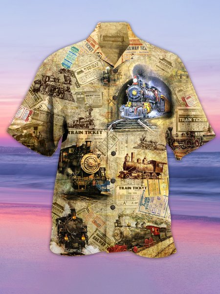 

Outdoor Short Sleeve Shirts & Tops, Brown, Men's Floral shirt