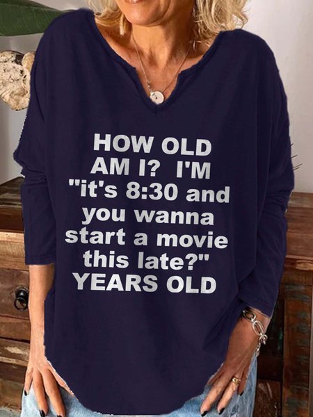

How Old Am I Casual Shirts & Tops, Purplish blue, Hoodies&Sweatshirts
