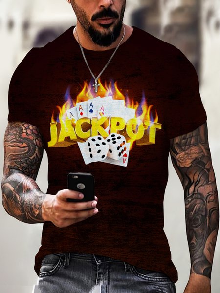 

Casual Short Sleeve Crew Neck T-shirt, Color1, Men's t-shirts