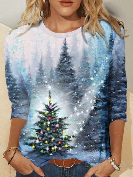 

Loosen Cotton Blends Shirts & Tops, As picture, T-Shirts