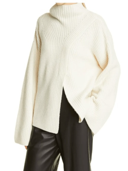 Winter Daily Loosen Simple Daily Long sleeve Sweater, White, Pullovers