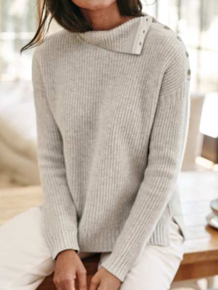 

Basics Off Shoulder Sweater, Light gray, Sweaters