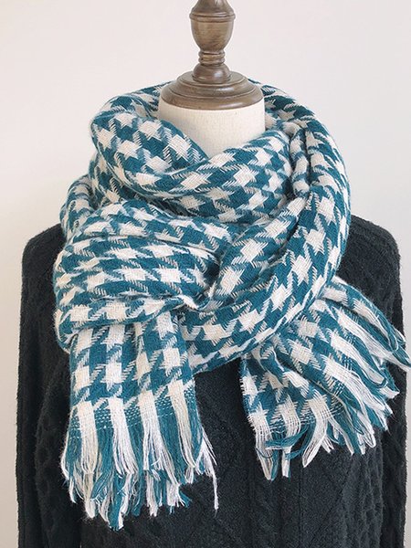 

Casual Cotton Blends Checked/Plaid Scarves & Shawls, Green, Women Scarves & Shawls