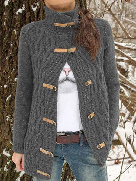 

Regular Fit Buttoned Casual Outerwear, Deep gray, Outerwear