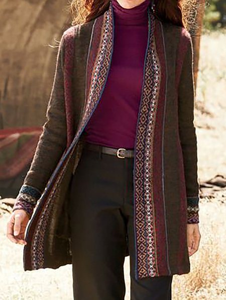 

Plus size Casual Cardigan Outerwear, Multicolor, Outerwear