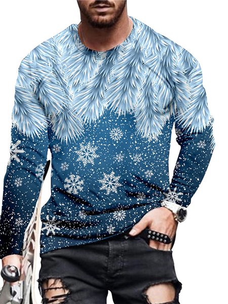 

Christmas Graphic Long Sleeve Sleeve Casual Tee, T-shirt
