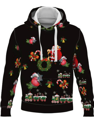 

Cotton Hooded Long Sleeve Sweatshirt, Black, Hoodies