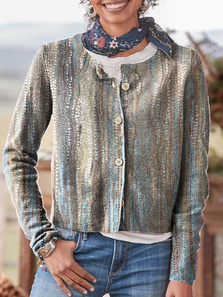 

Flow Of Gold Cotton Blends Loosen Vintage Outerwear, Light blue, Outerwear
